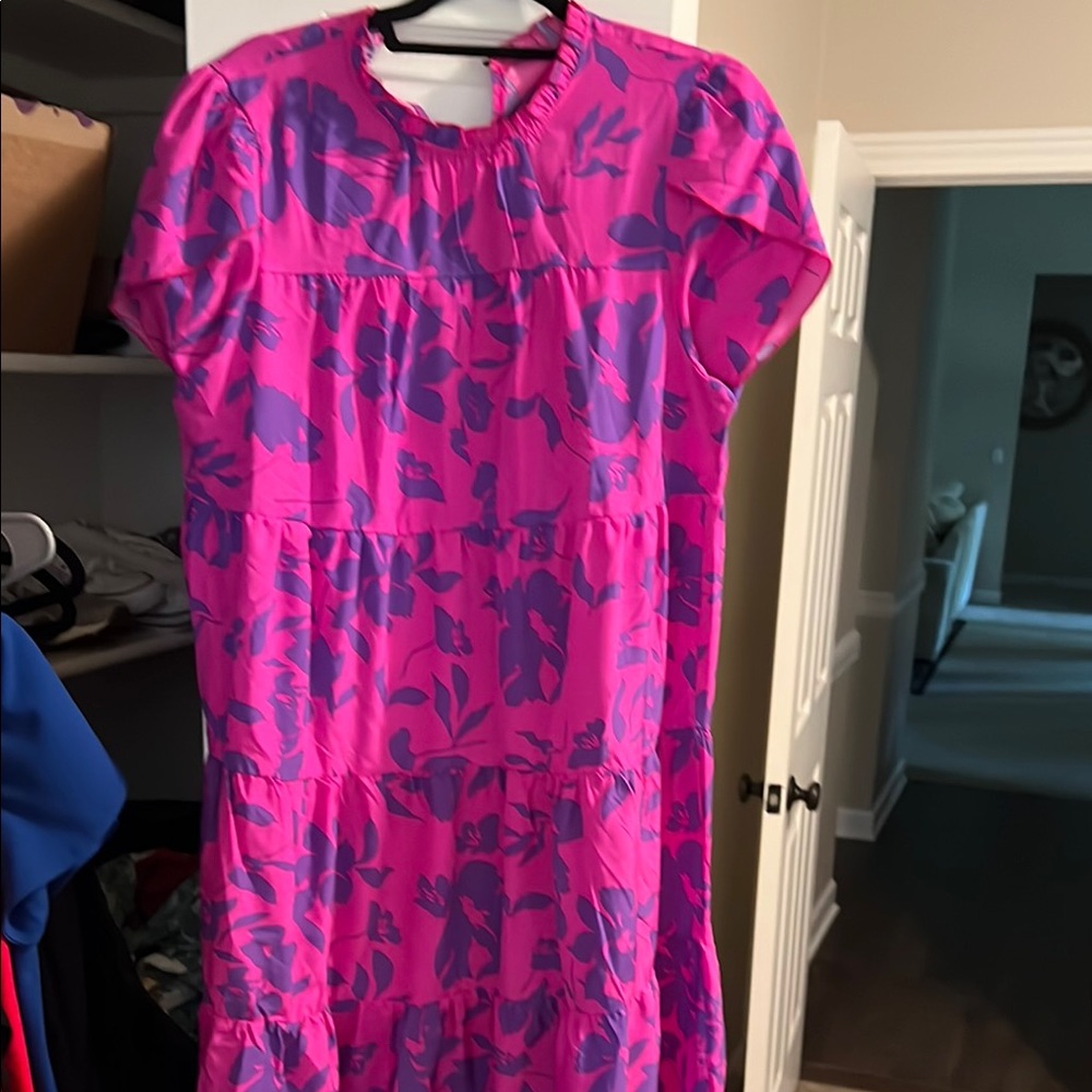 SHEIN Pink and Purple Floral Mini Dress